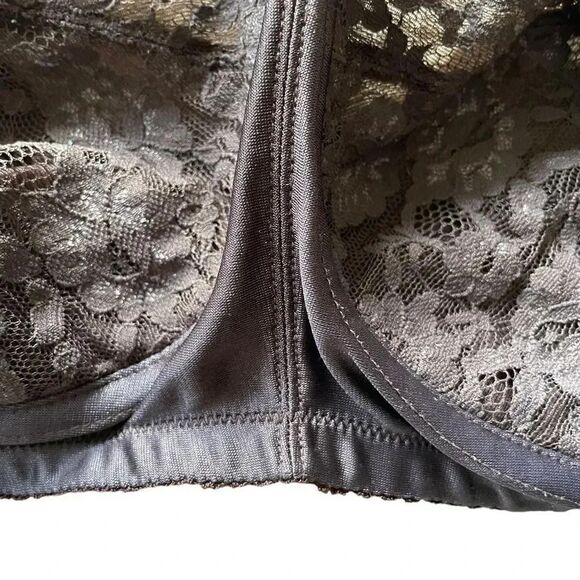 Comfort Choice Brown Embroidered Lace Plus Adjustable Straps Unlined Bra SZ 44D - Picture 5 of 10